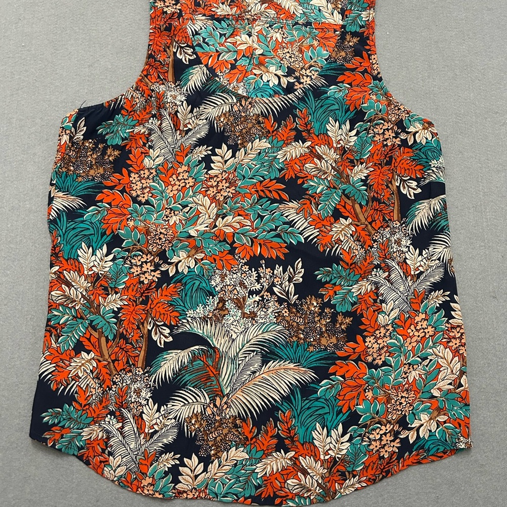 Women's Like New Lucky Brand Floral Tropical Sleeveless Blouse Size XS